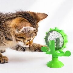 Vantuzlu Zilli İnteraktif Dönebilen Mama Kaplı Renkli Eğlenceli Eğitici Kedi Oyuncağı (4944)