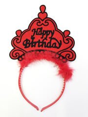 Happy Birthday Yazılı Neon Renk Taç 12 Adet (4944)