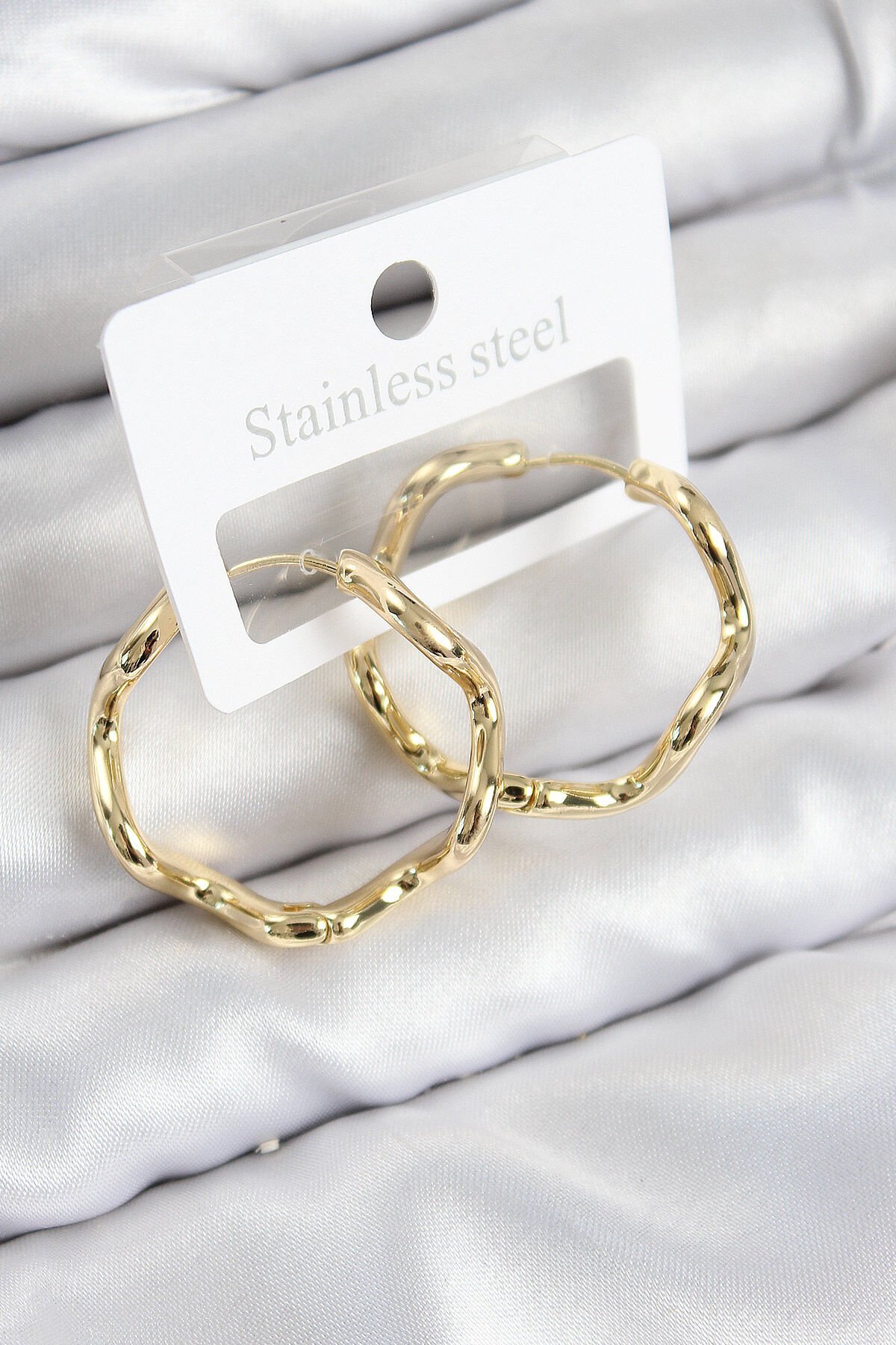 Pirinç Halka Model Gold Renk Kadın Küpe - TJ-BKP11016