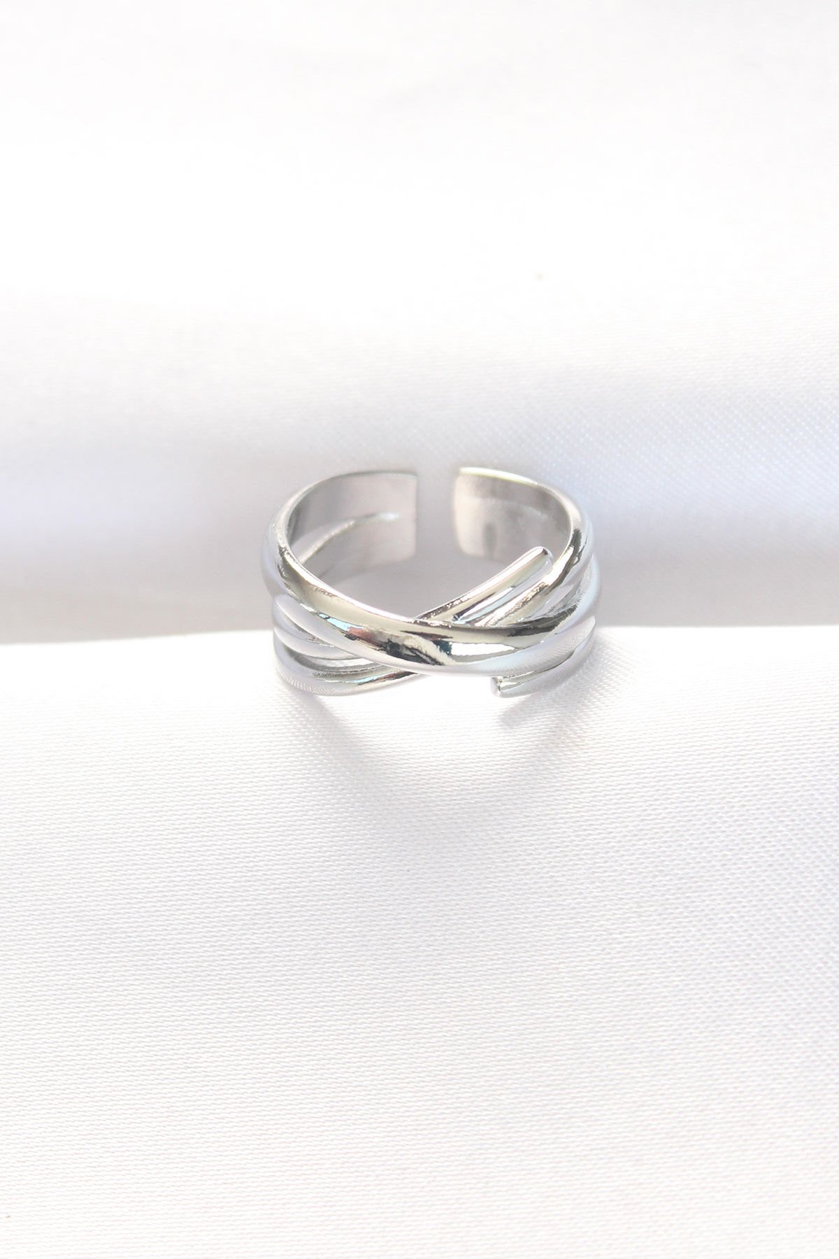 Kalın Silver Renk Ayarlanabilir Yüzük - TJ-BYK3102