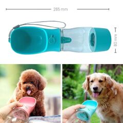 Taşınabilir Mama Hazneli Evcil Hayvan Suluğu Seyahat Kabı Kilitlenebilen Su Sızdırmaz 380ML (4944)