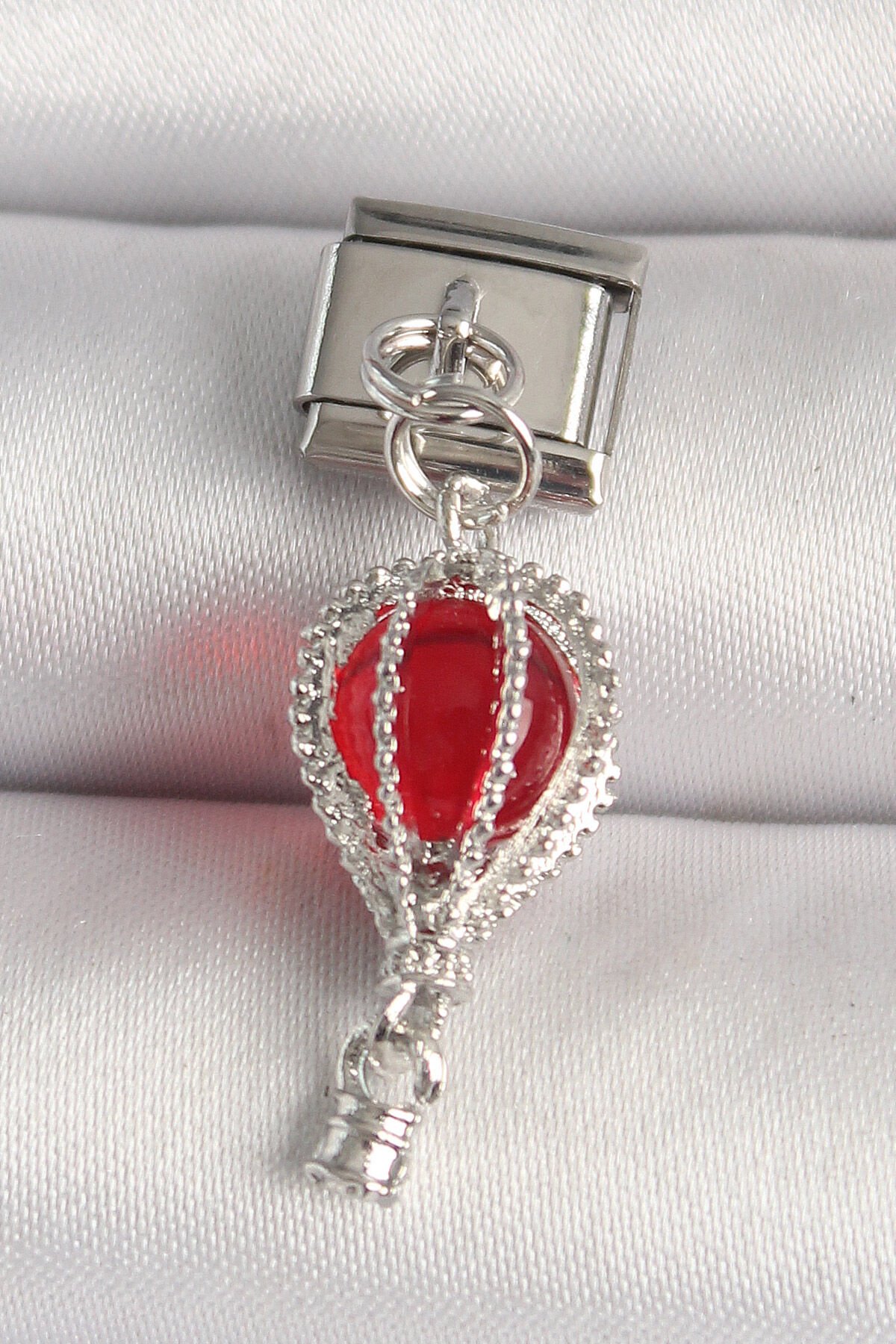 316L Çelik Gümüş Renk Kırmızı Balon Model Nomination Charm - TJ-BC1223