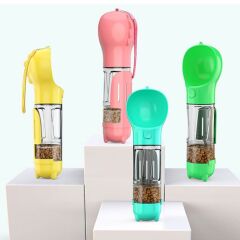 Taşınabilir Hazneli Mama Kaplı ,Kaka Poşetli Kedi,Köpek Suluğu-300ml (4944)