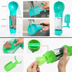 Taşınabilir Hazneli Mama Kaplı ,Kaka Poşetli Kedi,Köpek Suluğu-300ml (4944)