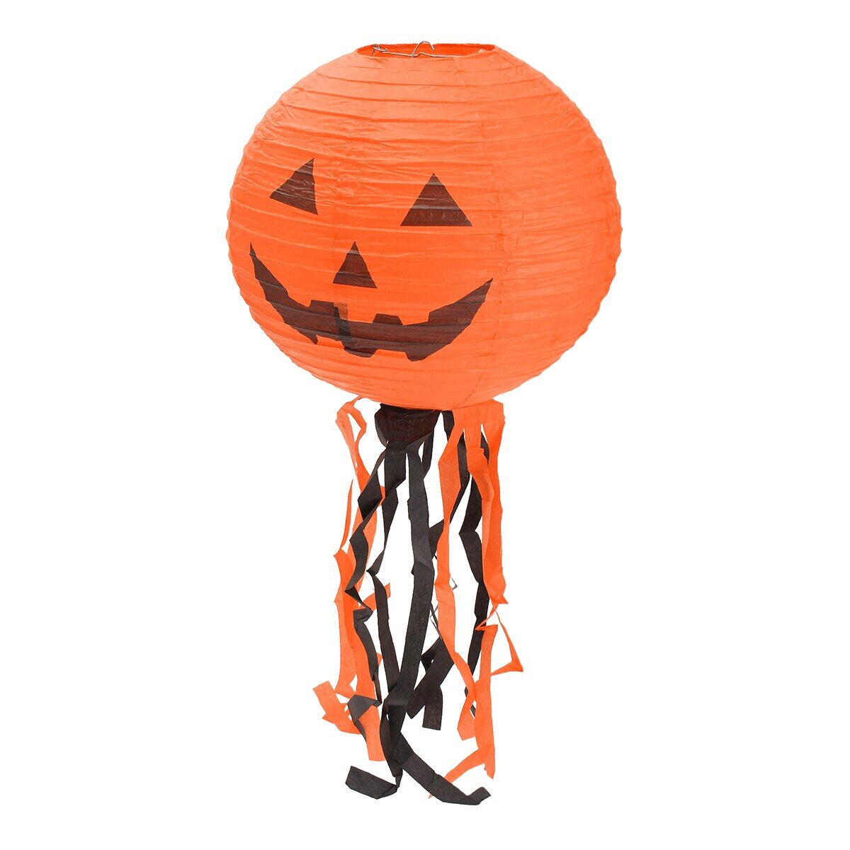 Balkabağı Kağıt Süs - Kabak Dekor Yuvarlak Fener Süs 25 cm