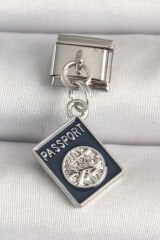 316L Çelik Gümüş Renk Passport Model Nomination Charm - TJ-BC1225