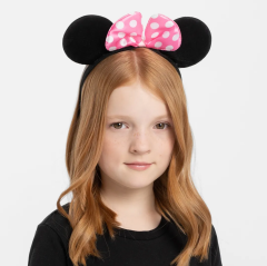 Pembe Fiyonklu Minnie Mouse Tacı Mini Kulak (4944)
