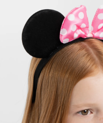 Pembe Fiyonklu Minnie Mouse Tacı Mini Kulak (4944)