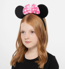 Pembe Fiyonklu Minnie Mouse Tacı Mini Kulak (4944)