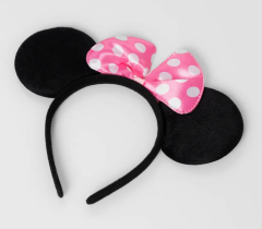 Pembe Fiyonklu Minnie Mouse Tacı Mini Kulak (4944)