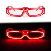 Kırmızı LED Işıklı Parti Gözlüğü 3 Modlu – Glow & Gece Eğlence Gözlüğü