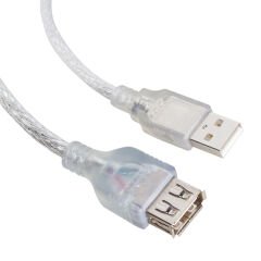 USB UZATMA KABLOSU 1.5 METRE 2.0V ŞEFFAF (4944)