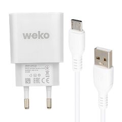 WK-21436 M7 2.1 AMPER ŞARJ BAŞLIK ADAPTÖRÜ + MICRO USB KABLO (NO:3) (4944)