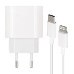 WK-21443 PD-C 20 WATT TYPE-C ŞARJ BAŞLIK ADAPTÖRÜ + TYPE-C TO LIGHTNING KABLO (NO:9) (4944)