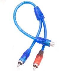 ANFİ Y KABLO 1 DİŞİ 2 ERKEK 25 CM SİLİKON MAVİ KABLO (4944)