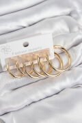 Pirinç Halka Model Gold Renk Kadın Set Küpe - TJ-BKP11043
