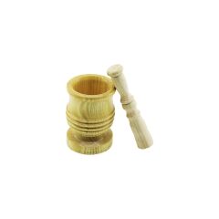 ORTA BOY  LÜX AHŞAP HAVAN SARIMSAK DÖVECEK Ç: 7.3CM--D: 6.5CM--Y: 10.5CM FİLELİ AMBALAJ (4944)
