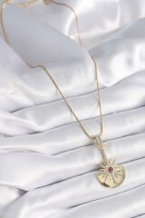 316L Çelik Gold Renk Zirkon Taşlı Yıldız Model Kadın Kolye - TJ-BKO9518