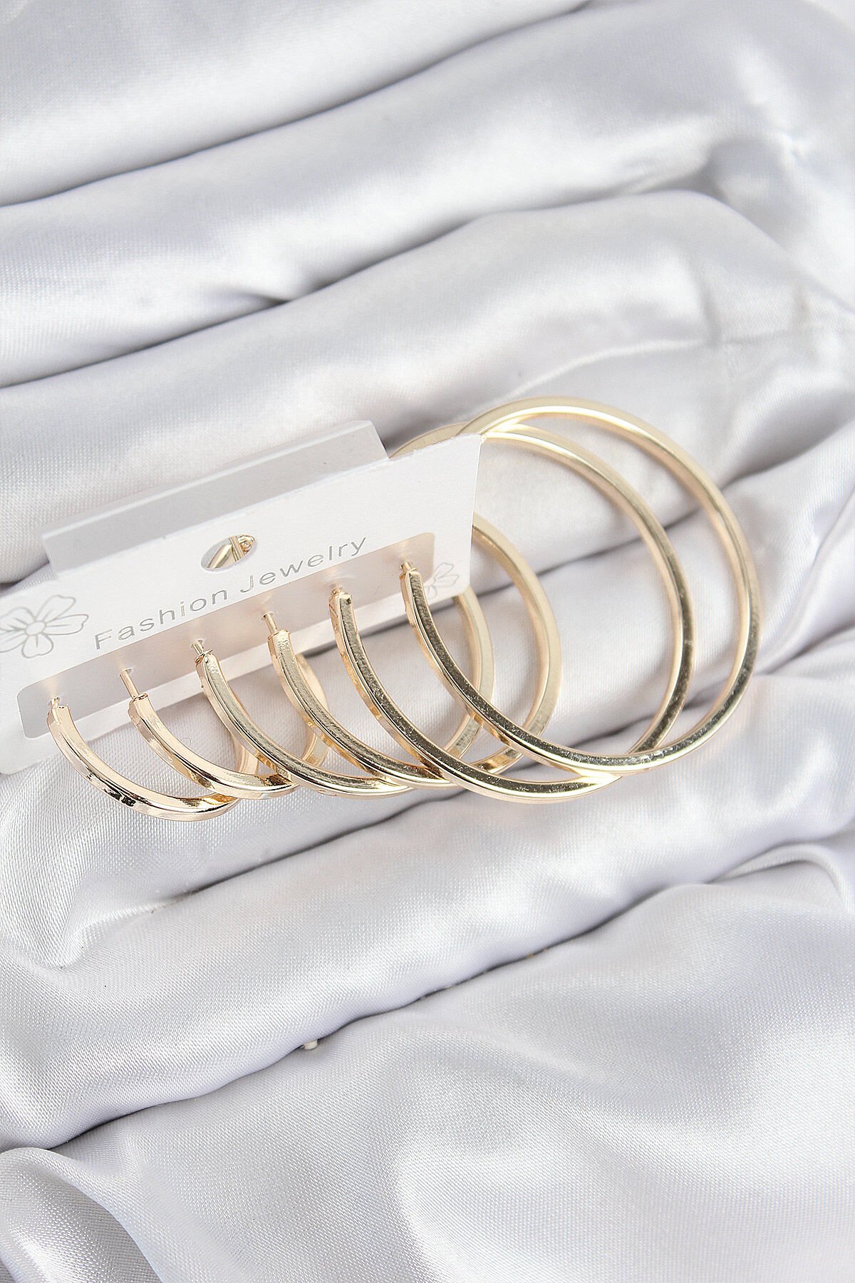 Pirinç Halka Model Gold Renk Kadın Set Küpe - TJ-BKP11051