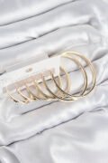Pirinç Halka Model Gold Renk Kadın Set Küpe - TJ-BKP11051