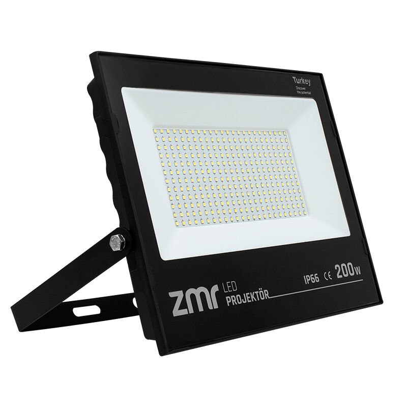 200 WATT - 220 VOLT BEYAZ 6500K IP66 120* IŞIK AÇISI SİYAH SLİM KASA LED PROJEKTÖR (4944)