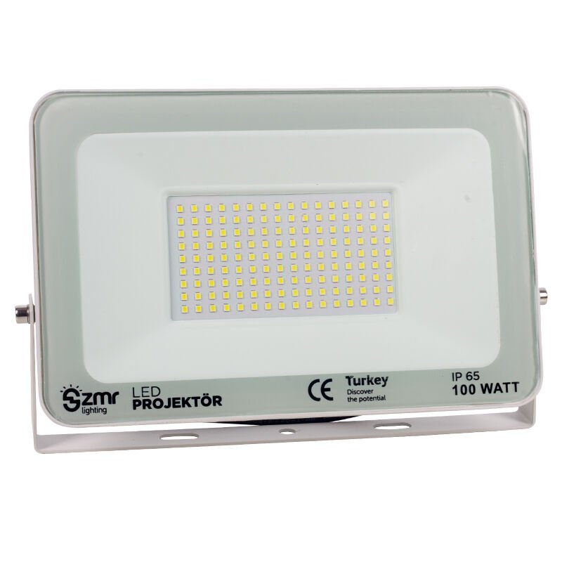 100 WATT - 220 VOLT 6500K IP65 150* IŞIK AÇISI BEYAZ SLİM KASA LED PROJEKTÖR (4944)