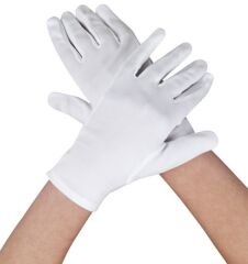 Beyaz Renk Yetişkin Boy Likralı Gösteri Eldiveni (4944)