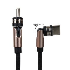 SİYAH 3İN1 (TYPE C- LİGHTNİNG- MİCRO USB) MANYETİK UÇ TAŞINABİLİR ŞARJ KABLOSU (4944)