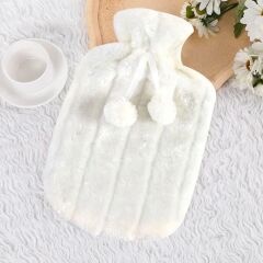 2 Litre Ponponlu Peluş Sıcak Su Torbası 1.Sınıf Kauçuk Malzeme (4944)
