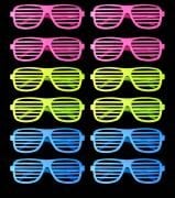 Retro Neon Fosforlu Panjur Gözlük 12 Adet – 80’ler 90’lar Parti Stili