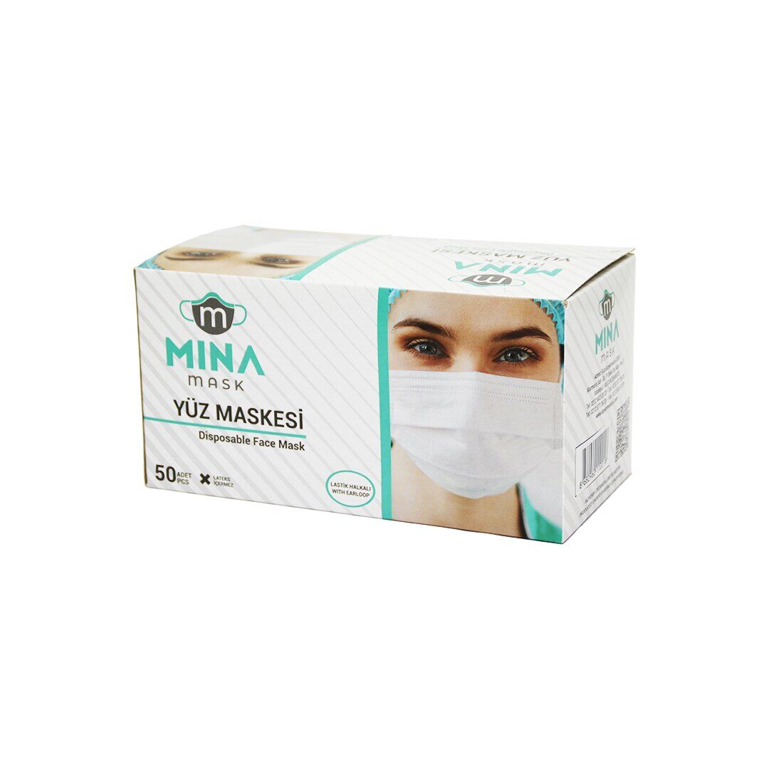 50PCS BEYAZ CERRAHİ YÜZ MASKESİ (4944)