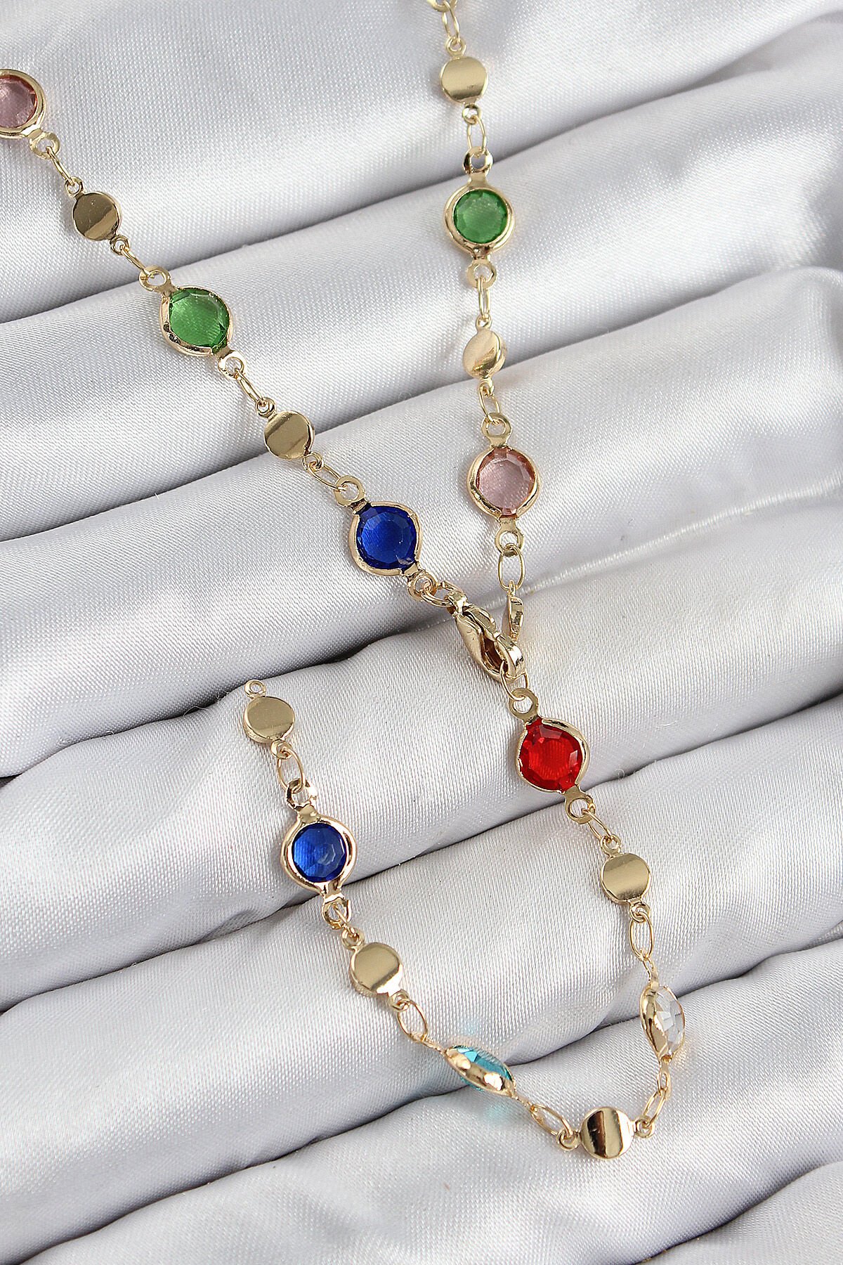 Pirinç Renkli Zirkon Taşlı Model Gold Renk Kadın Y Kolye - TJ-BKO10435