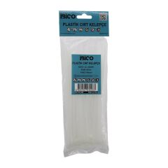 BEYAZ   3.6X200MM  PLASTİK CIRT KELEPÇE  100PCS (4944)