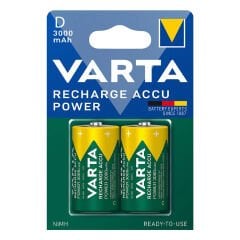 VARTA 1.2 VOLT - 3000 MAH NI-MH BÜYÜK D BOY ŞARJLI PİL 2LI PAKET (4944)