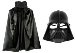 Çocuk Boy Yıldız Savaşları Star Wars Darth Vadet Maskesi ve 90 cm Pelerin Seti Siyah (4944)