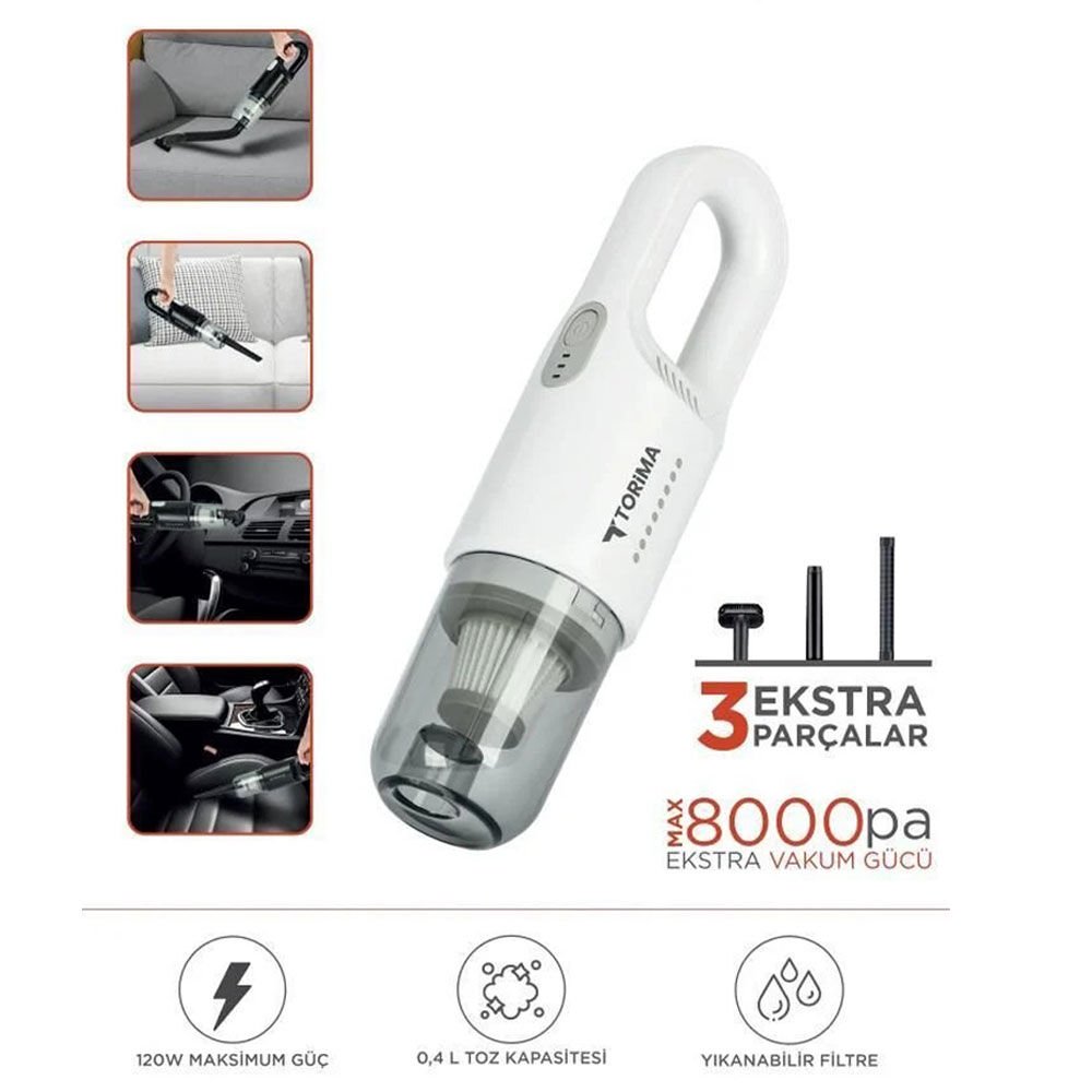 Şarjlı Araç EL Süpürgesi El Beyaz A031B