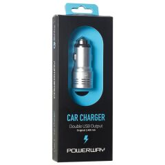 ÇİFT USBLİ 3.1 AMPER METAL ÇAKMAKLIK ARAÇ ŞARJ CİHAZI (4944)