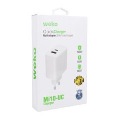 WK-21446 S11-UC 25 WATT 3.0 AMPER TYPE-C + USB ŞARJ BAŞLIK ADAPTÖRÜ (4944)