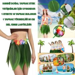 Tropikal Esintili Hawaii Yapraklı Parti Eteği Yetişkin Boy (4944)