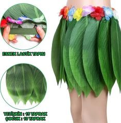 Tropikal Esintili Hawaii Yapraklı Parti Eteği Yetişkin Boy (4944)