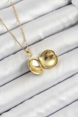 316L Çelik Zincir Açılabilir Sanatsal Vintage Çiçek Model Gold Renk Kadın Kolye - TJ-BKO10257