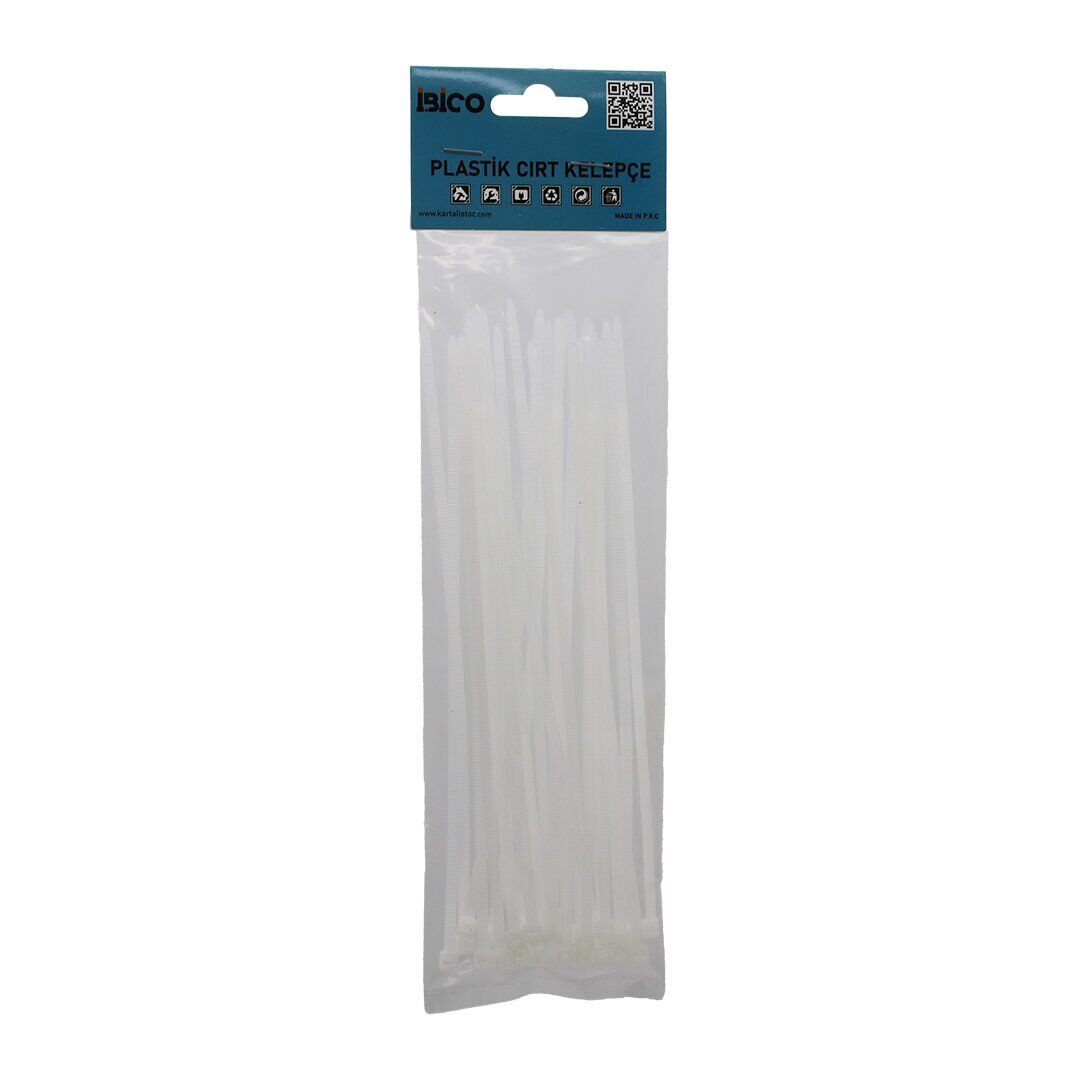 25PCS   BEYAZ   3.6X200MM  PLASTİK CIRT KELEPÇE (4944)