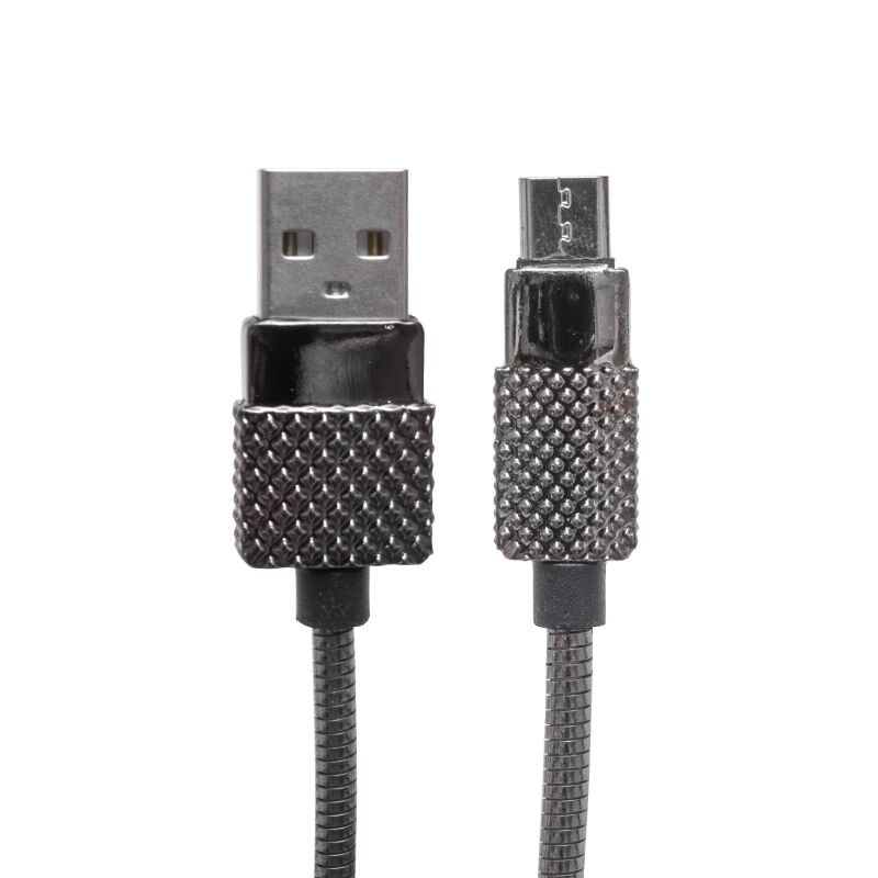 3 AMPER METAL YAYLI MICRO USB DATA VE ŞARJ KABLOSU 1 METRE (4944)