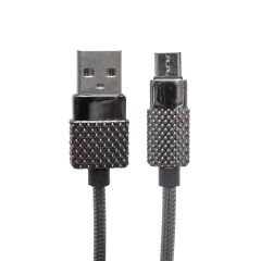 3 AMPER METAL YAYLI MICRO USB DATA VE ŞARJ KABLOSU 1 METRE (4944)