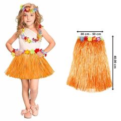 Hawaii Hula Eteği Turuncu Renk 40 cm (4944)