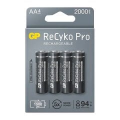 GP RECYKO PRO AA 2000 MAH ŞARJLI 4LÜ PİL GP210AAHCB-2EB4 (GPRHC212B309) (4944)