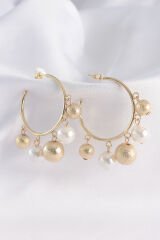 Pirinç Gold Renk Topçuk Model Halka Küpe - TJ-BKP8908