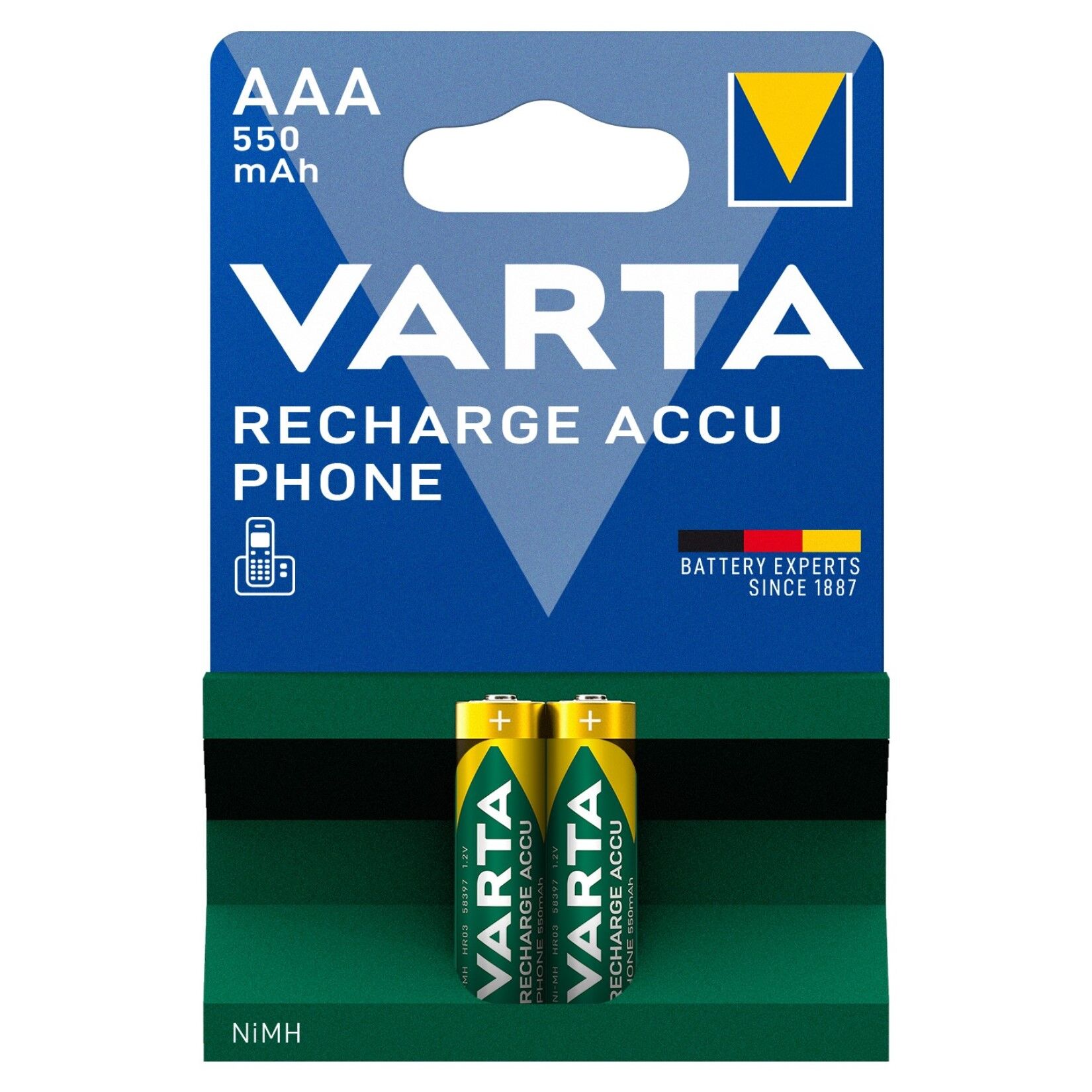 VARTA NI-MH 1.2V 550 MAH HR03 AAA ŞARJLI 2Lİ İNCE KALEM PİL (4944)