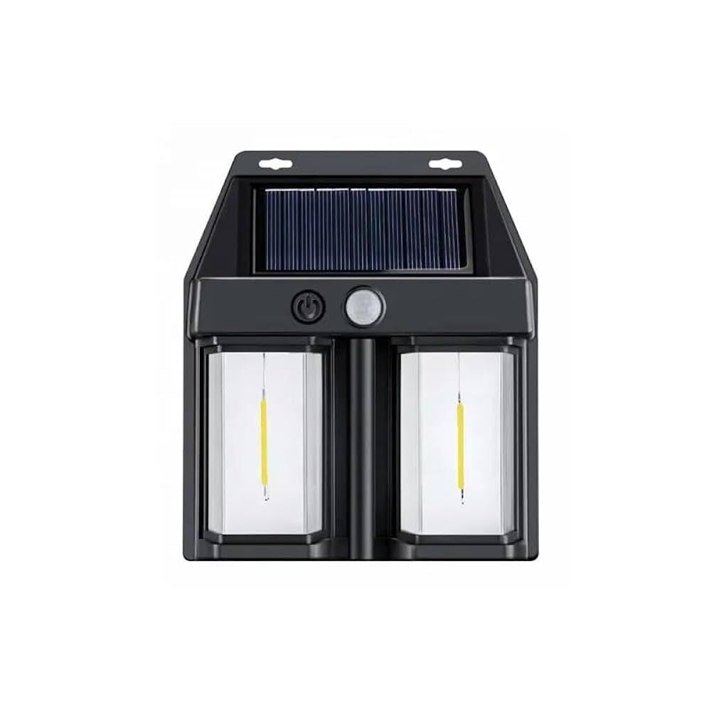 Rustik Ampul İkili Solar Duvar Aplik Güneş Enerjili Hareket Sensörlü