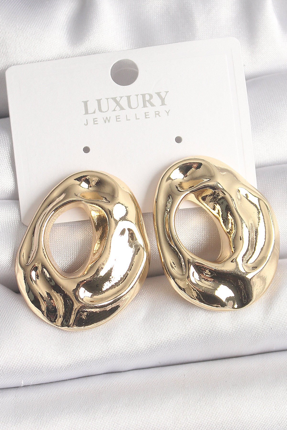 Pirinç Gold Renk Kemik Halka Model Kadın Küpe - TJ-BKP10043